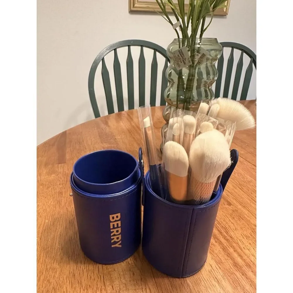 Berry Blue 12-Piece Professional Premium Ultra-Soft Synthetic Makeup Brushes Set